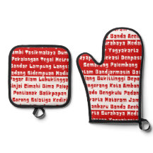 Indonesische vlag kleuren met steden