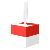 Indonesische vlag kubus ornament (Voorkant hoekig)