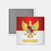 Indonesische vlag met COA Magneet (Voorkant / Achterkant)