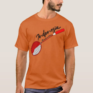Indonesische vlag van Badminton Racquet Support In T-shirt