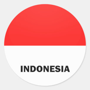 Indonesische vlag voor standaardkwaliteit ronde sticker