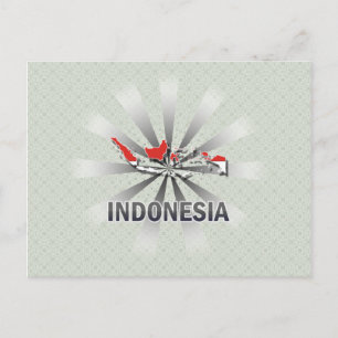 Indonesische vlaggenkaart 2.0 briefkaart