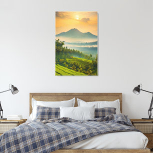 Indonesische zonsondergang canvas afdruk