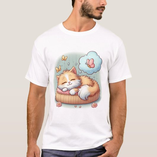 Indoor katten Slaapkat T-shirt (Voorkant)