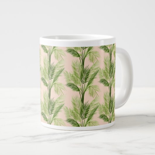 Indoor Oasis | Palmstructuurpatroon Extra Grote Beker (Voorkant rechts)