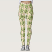 Indoor Oasis | Palmstructuurpatroon Leggings (Voorkant)