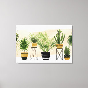 Indoor Oasis   Plant Lineup Canvas Afdruk