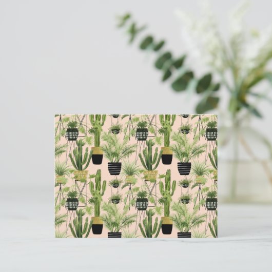Indoor Oasis | Plant Lineup Patroon Briefkaart (Staand voorkant)