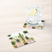 Indoor Oasis Vierkante Kartonnen Onderzetter (Insitu)