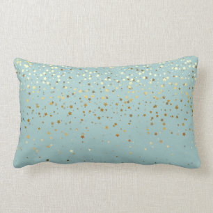 Indoor Petite Golden Stars Lumbar Pillow-Bay Blue Kussen
