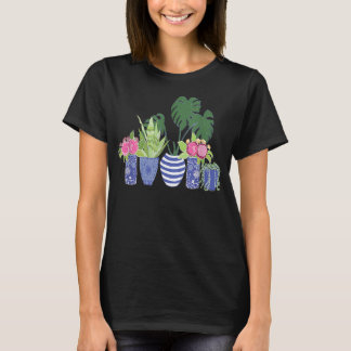 Indoor Plants Monstera Snake Plant Chinoiserie Pot T-shirt