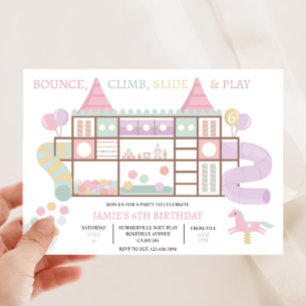 Indoor Play Center Verjaardagsfeestuitnodiging Kaart