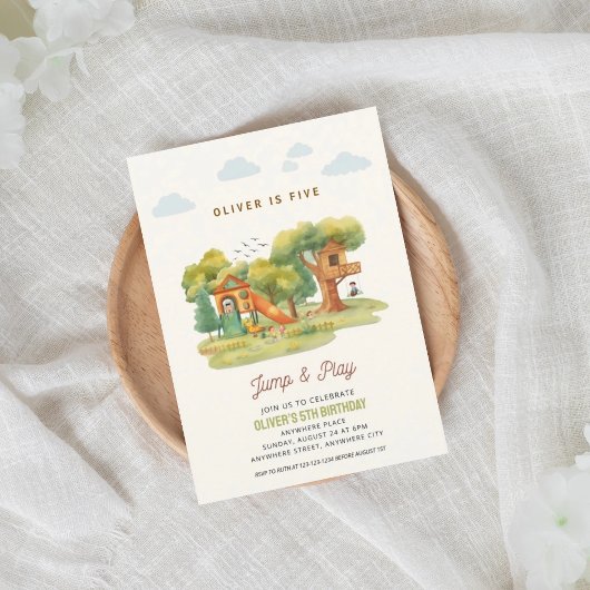 Indoor playground birthday party invitation