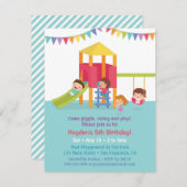 Indoor Speeltuin Kids Verjaardagsfeest Uitnodiging (Voorkant / Achterkant)