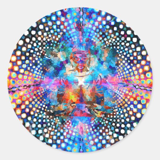 Indra's Net Ronde Sticker (Voorkant)