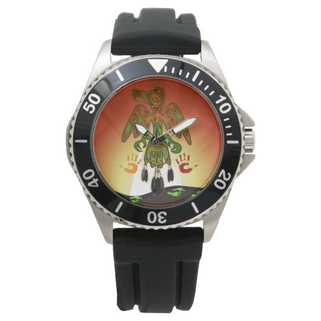 Indruk Native American Geïnspireerd Horloge (Voorkant)