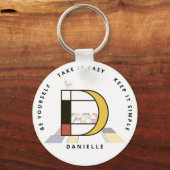 Indrukwekkend neoplasticisme Art Monogram. Brief D Sleutelhanger (Voorkant)