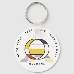 Indrukwekkend neoplasticisme Art Monogram. Brief O Sleutelhanger