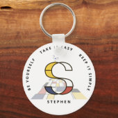 Indrukwekkend neoplasticisme Art Monogram. Brief S Sleutelhanger (Voorkant)