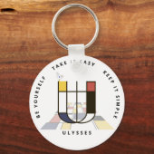 Indrukwekkend neoplasticisme Art Monogram. Brief U Sleutelhanger (Voorkant)