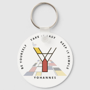 Indrukwekkend neoplasticisme Art Monogram. Brief Y Sleutelhanger