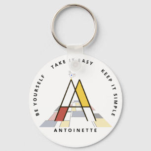 Indrukwekkend neoplasticisme Art Monogram. Letter  Sleutelhanger