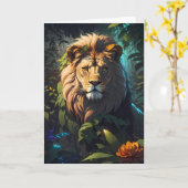 Indrukwekkende Leeuw in het Oerwoud | KAART (Gele Bloem)
