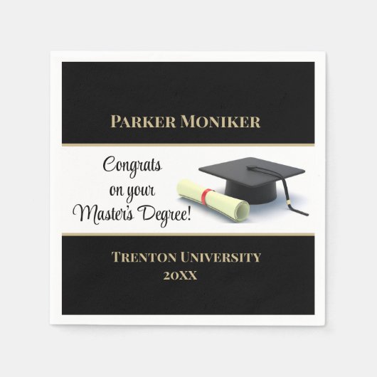 indrukwekkende mastergraad! Afgestudeerd Servet (Voorkant)