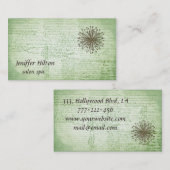 Indrukwekkende romantische scriptdandelion visitekaartje (Voorkant / Achterkant)