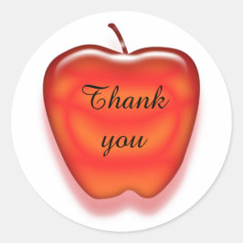 Indure Bright Red Apple Dank je leraar Ronde Sticker