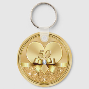 Indure Heart 50th Wedding Jubileum Favors Sleutelhanger