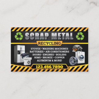 Industrial and Bilingual Scrap Metal Business Card Visitekaartje