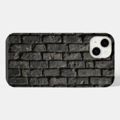 Industrial Black Brick Wall Texture iPhone Case (Verso Horizontal)
