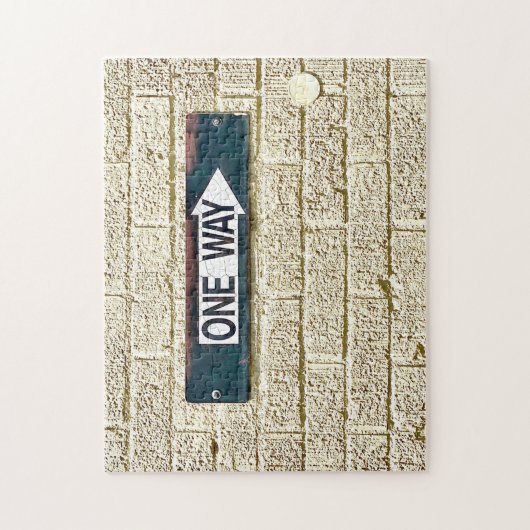 Industrial Brick Wall One Way Pijl-teken Legpuzzel (Verticaal)