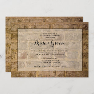 Industrial Chic Bricks Wedding Rehearsal Dinner Kaart