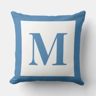 Industrial Decor Monogram Steel Blue Kussen