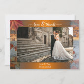 Industrial Fall Wedding Photo Love Bedankt Card (Voorkant)