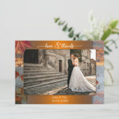 Industrial Fall Wedding Photo Love Bedankt Card (Staand voorkant)