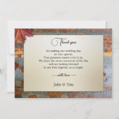 Industrial Fall Wedding Photo Love Bedankt Card (Achterkant)