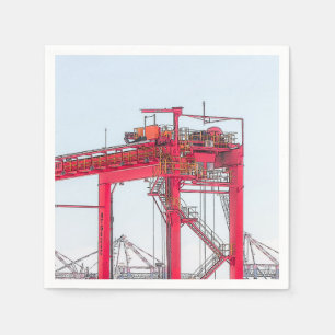 Industrial Harbor Port Crane Sketch Servet