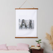 Industrial Letterform Architecture Art Hangend Wandkleed (Slaapkamer)