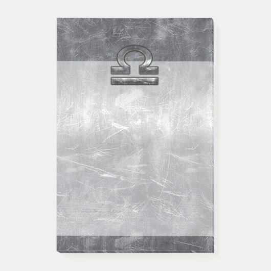 Industrial Libra Zodiab Sign in Silver Steel Post-it® Notes (Voorkant)