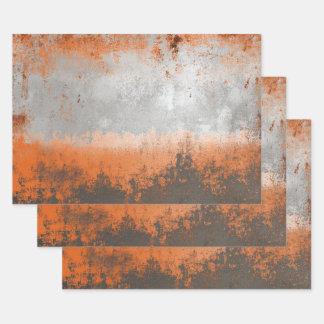 Industrial Orange and Silver Metallic Inpakpapier Vel
