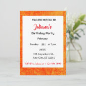 Industrial Orange Red Grungy Birthday Invitation (Debout devant)