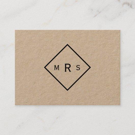 Industrial Retro Monogrammed Professional Bistre Visitekaartje (Voorkant)