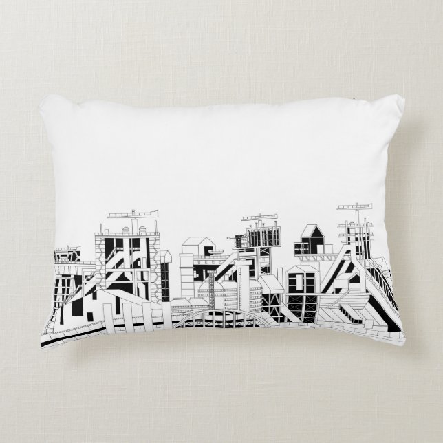 Industrial Skyline Accent Pillow Accent Kussen (Voorkant)