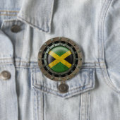 Industrial Steel Jamaican Flag Disk Graphic Ronde Button 7,6 Cm (In situ)