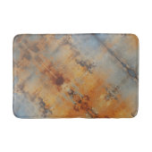 Industrieel Abstract Terra Cotta Blauw Grijs Badmat (Voorkant)