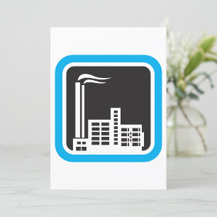 Industrieel Fabrieksicoon met Rookkanalen Kaart