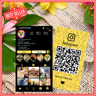 Industrieel Geel Bouw Instagram QR Code Visitekaartje